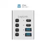 USB 3.2 Gen1 4 prievadų USB-A/C jungtis su atskirais įjungimo/išjungimo mygtukais