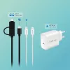 USB 3.2 Gen1 4 prievadų USB-A/C jungtis su atskirais įjungimo/išjungimo mygtukais