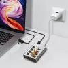 USB 3.2 Gen1 4 prievadų USB-A/C jungtis su atskirais įjungimo/išjungimo mygtukais