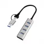 USB 3.0 4 prievadų USB-A šakotuvas 5 Gbit/s