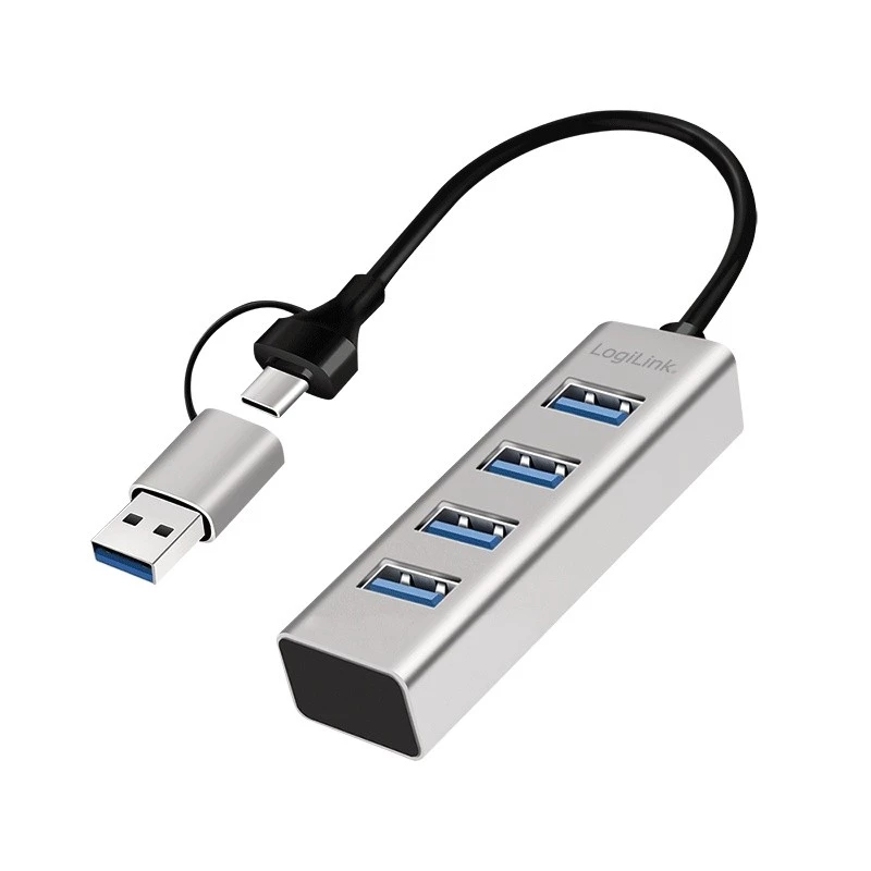 USB 3.0 4 prievadų USB-A šakotuvas 5 Gbit/s