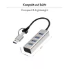 USB 3.0 4 prievadų USB-A šakotuvas 5 Gbit/s