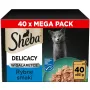 Šlapias kačių ėdalas Sheba Delicacy Žuvies skoniai želė, 40×85 g skardinės, suaugusioms katėms, 11% baltymų, 78% drėgmės