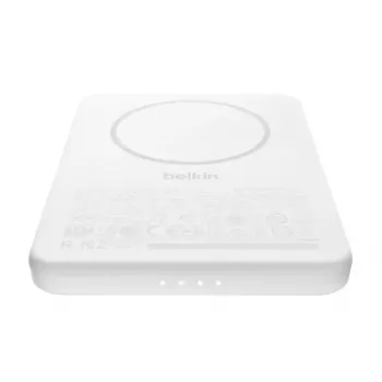 Power bank Belkin BPD010hqWH 5000 mAh, belaidis įkrovimas 7.5 W, USB-C, baltas