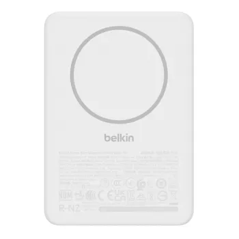 Power bank Belkin BPD010hqWH 5000 mAh, belaidis įkrovimas 7.5 W, USB-C, baltas