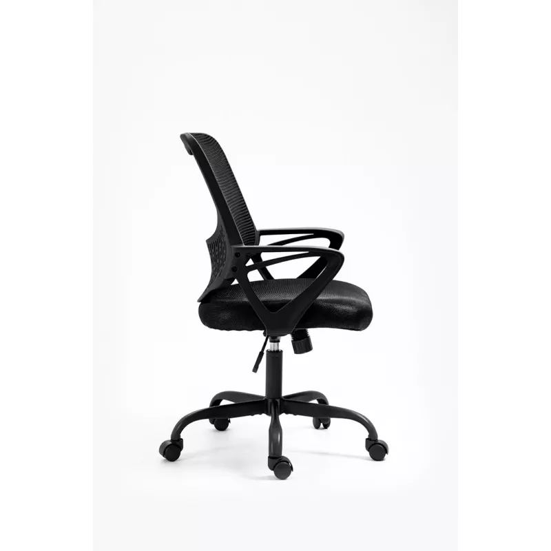 Biuro kėdė ActiveJet YK507 juoda – sukiojama ergonominė darbo kėdė, audinys/PU, reguliuojamas aukštis