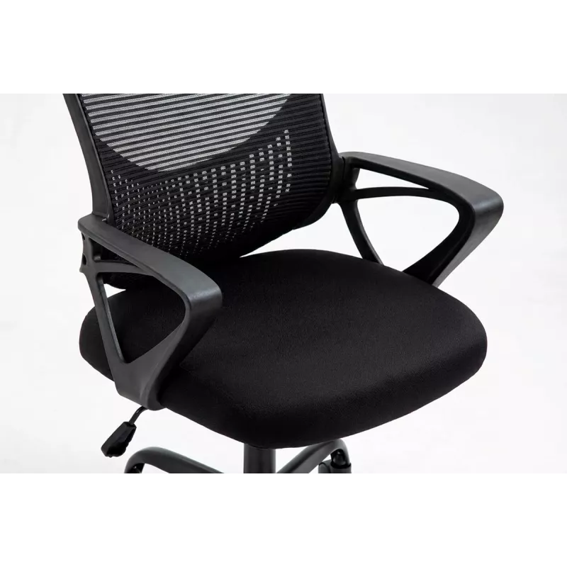 Biuro kėdė ActiveJet YK507 juoda – sukiojama ergonominė darbo kėdė, audinys/PU, reguliuojamas aukštis