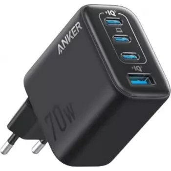 Anker Zolo 70W 4 prievadų įkroviklis 3x USB-C 1x USB-A GaN juodas