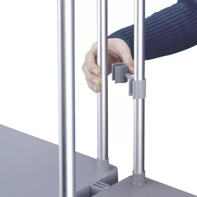 Laisvai pastatomas šiukšlių maišų laikiklis Hailo ProfiLine MSS XXXL — vidaus patalpoms, aliuminis/metalas/plastikas, 430×450×970 mm
