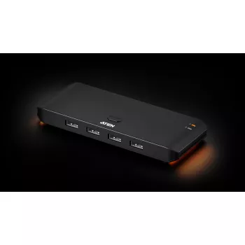 USB 2.0 jungiklis ATEN US4224 — 2 šeimininkai 4 įrenginiams, 480 Mbps, juodas