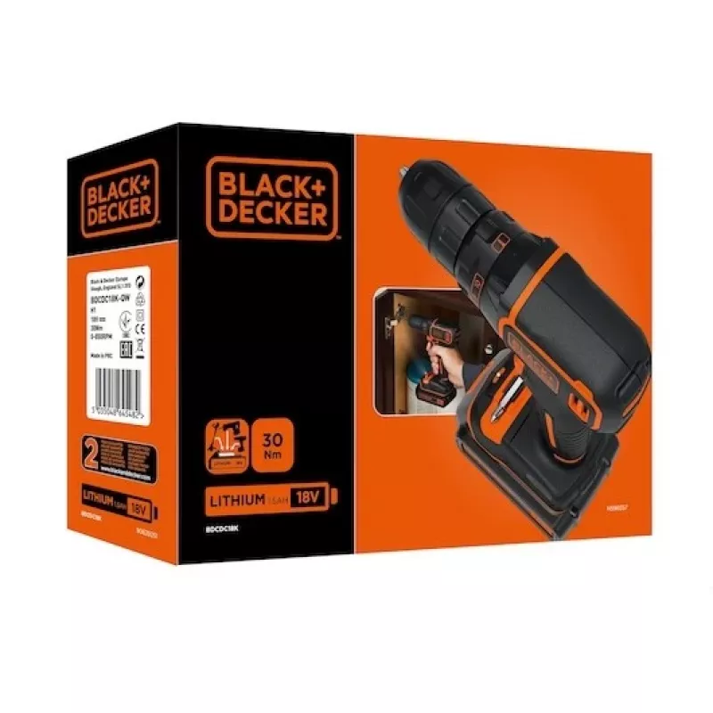 Gręžtuvas Black & Decker BDCDC18-QW 650 RPM Juoda, Oranžinė
