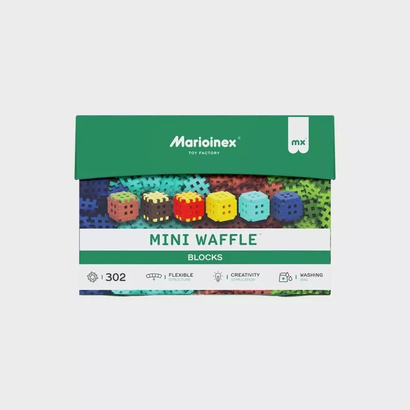 Konstrukciniai blokeliai Marioinex Mini Waffle 302 vnt. – sukraunami tarpusavyje jungiami statybiniai rinkiniai