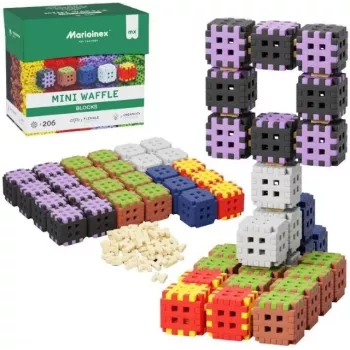 Statybiniai blokeliai Marioinex Mini Waffle 206 dalių – vaikų konstravimo rinkinys