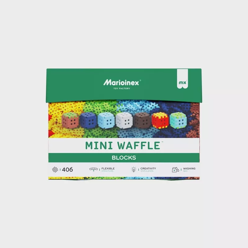 Konstrukciniai blokeliai Marioinex Mini Waffle 406 vnt. – kūrybinio žaidimo rinkinys