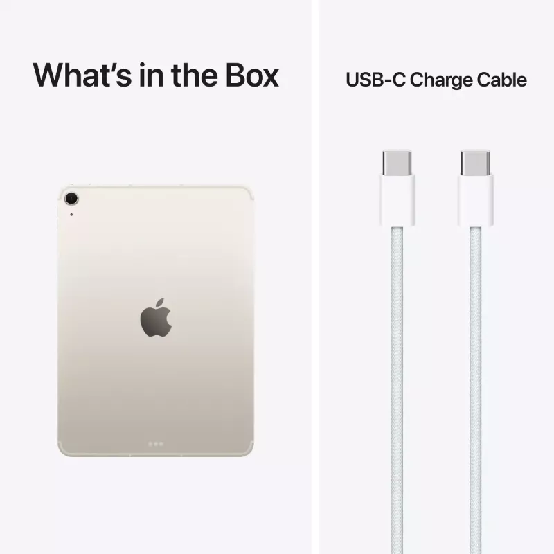 Planšetinis kompiuteris Apple iPad Air 11 colių M4 Wi‑Fi + Cellular 512GB, 11 colių LED 2360×1640, 12GB RAM, 12MP kameros, Starlight