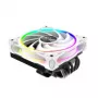 CPU aušintuvas Akasa SOHO H6L RGB baltas – žemo profilio radiatorius su RGB ventiliatoriumi, skirtas mini-ITX kompaktiškoms sistemoms