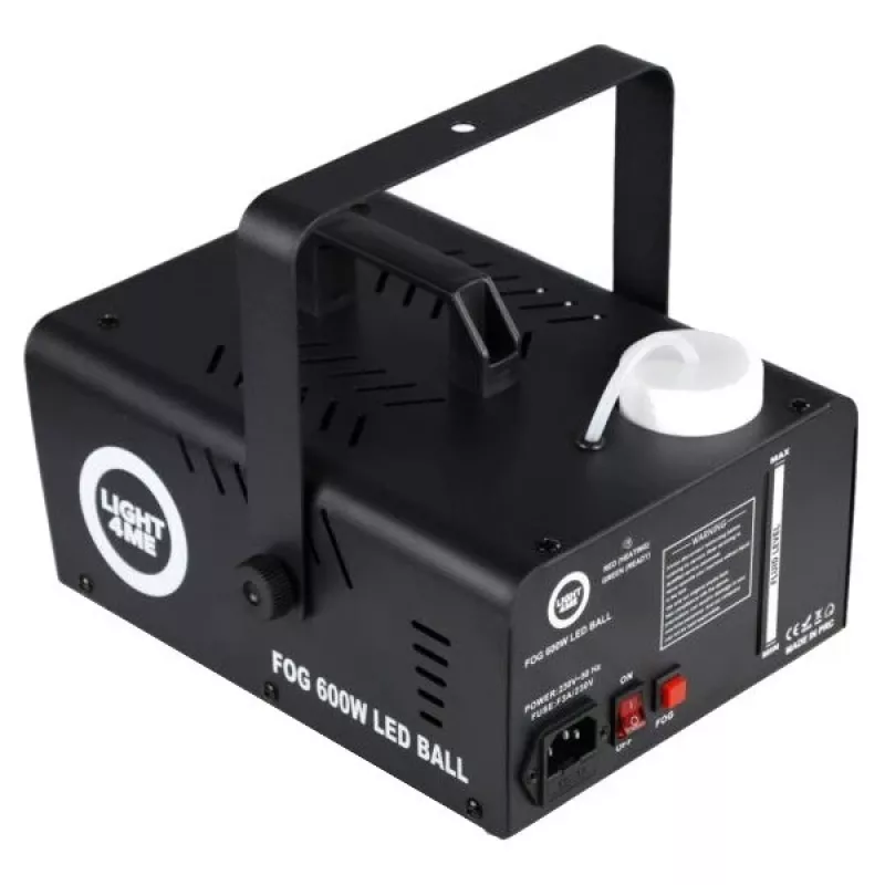LIGHT4ME FOG 600W LED BALL - Dūmų mašina su LED rutuliu ir apšvietimo efektu, belaidis nuotolinis valdymas