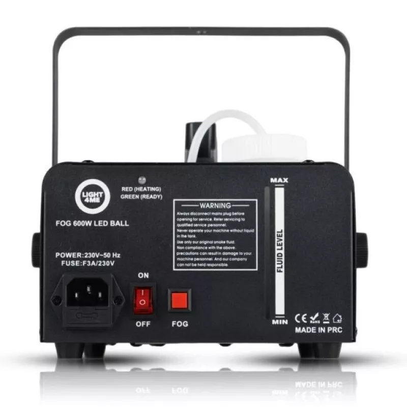 LIGHT4ME FOG 600W LED BALL - Dūmų mašina su LED rutuliu ir apšvietimo efektu, belaidis nuotolinis valdymas
