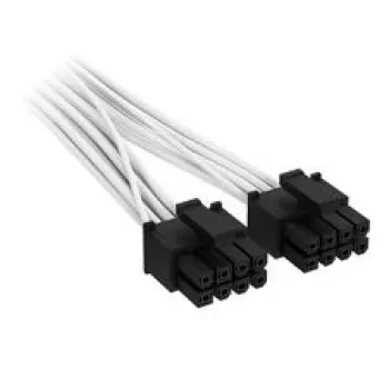 Corsair Premium Sleeved 2x 8-Pin į 12V-2x6 laidas, Type-4 maitinimo šaltiniams - Baltas