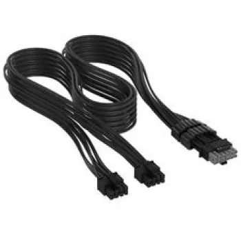 Corsair Premium Sleeved 2x 8-Pin į 12V-2x6 laidas, Type-5 maitinimo šaltiniui - juodas