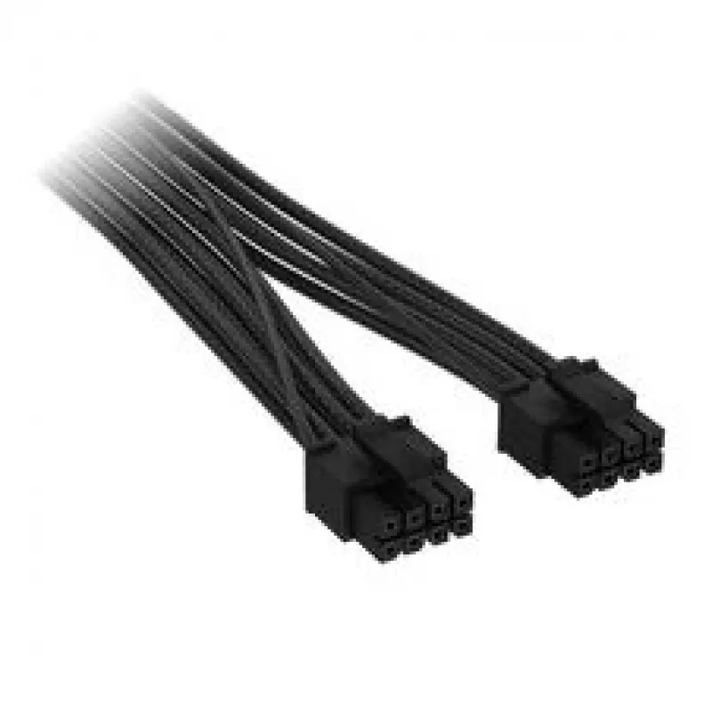 Corsair Premium Sleeved 2x 8-Pin į 12V-2x6 laidas, Type-5 maitinimo šaltiniui - juodas