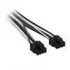 Corsair Premium Sleeved 2x 8-Pin į 12V-2x6 kabelis, Type-5 maitinimo šaltiniams - juoda/balta