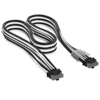 Corsair Premium Sleeved 12V-2x6 į 12V-2x6 laidas, universalus - juodas/baltas