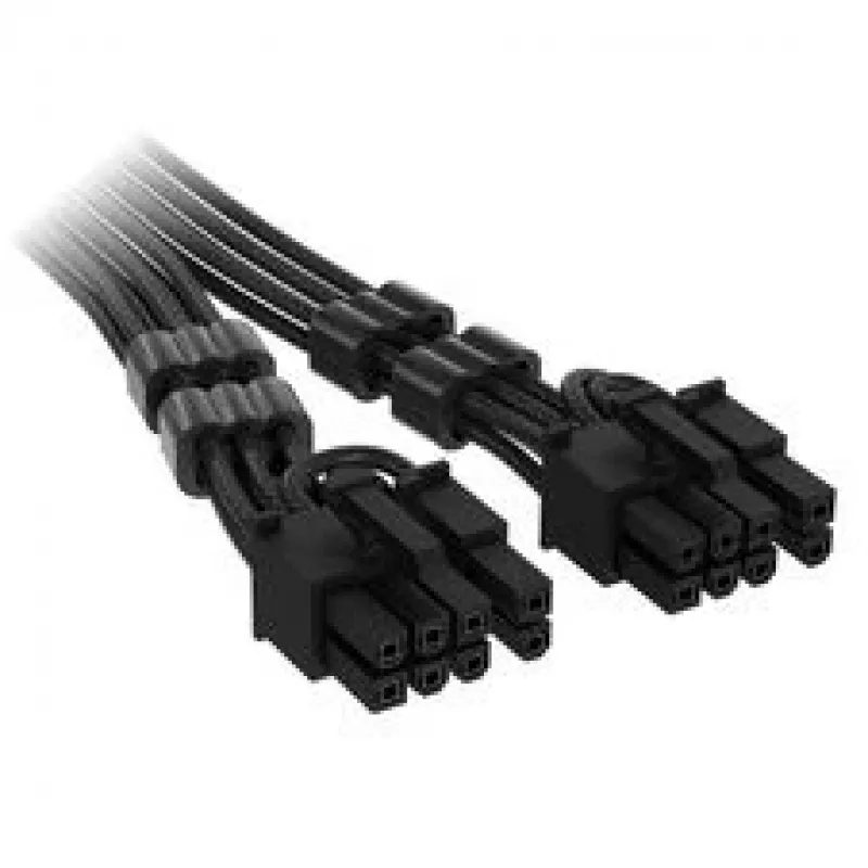 Corsair Premium Sleeved 12V-2x6 į 2x 6+2 kontaktų PCIe laidas, Universalus - juodas
