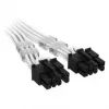 Corsair Premium Sleeved 12V-2x6 į 2x 6+2 kontaktų PCIe laidas, Universalus - Baltas