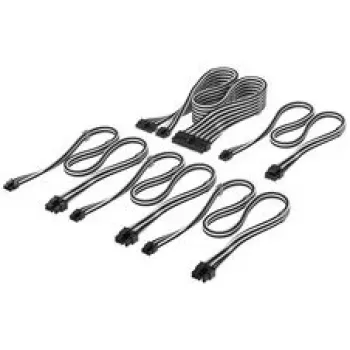 Corsair Premium Sleeved DC Cable Starter Kit, skirtas Type-5 maitinimo šaltiniui – juoda/balta