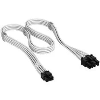 Corsair Premium Sleeved 6+2 kontaktų PCIe kabelis, skirtas Type-5 maitinimo šaltiniams - Baltas