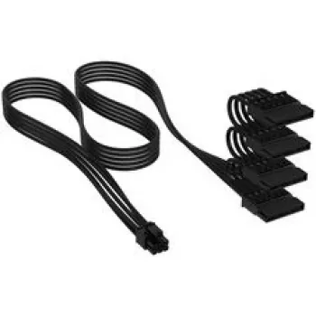 Corsair Premium Sleeved 4x SATA maitinimo laidas, skirtas Type-5 maitinimo šaltiniui - juodas
