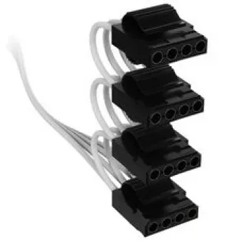 Corsair Premium Sleeved 4x 4-Pin-Molex kabelis, skirtas Type-5 maitinimo šaltiniui - Baltas
