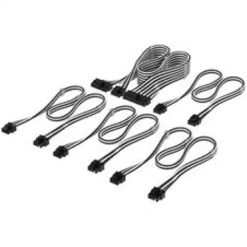 Corsair kabelių rinkinys, Type 4, DC Cable Starter Kit, individualiai apvynioti – juoda / balta