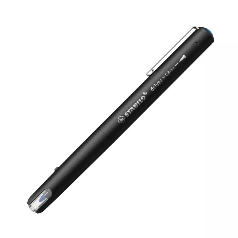 Finelaineris Stabilo dr!ver Medium (0,8 mm) – mėlyni rašalai, juodas korpusas