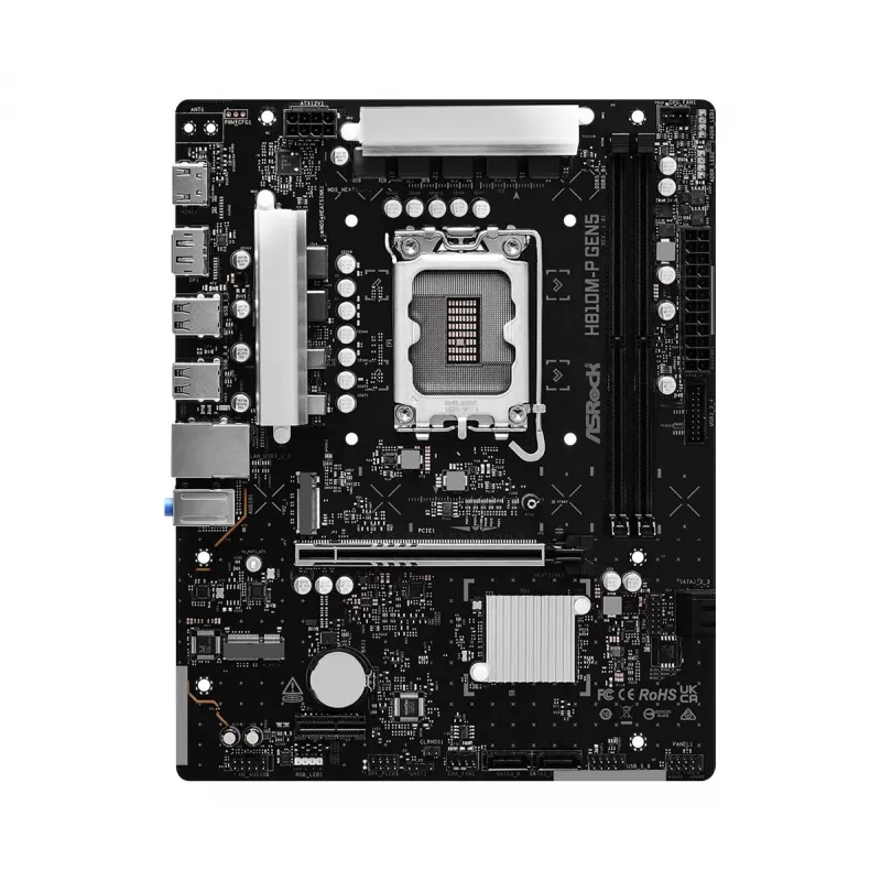 ASRock H810M-P Gen5 pagrindinė plokštė, LGA 1851, Micro-ATX, DDR5