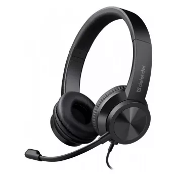 Belaidės ausinės su mikrofonu DEFENDER tune 150 – juodos, laidinis stereo headset