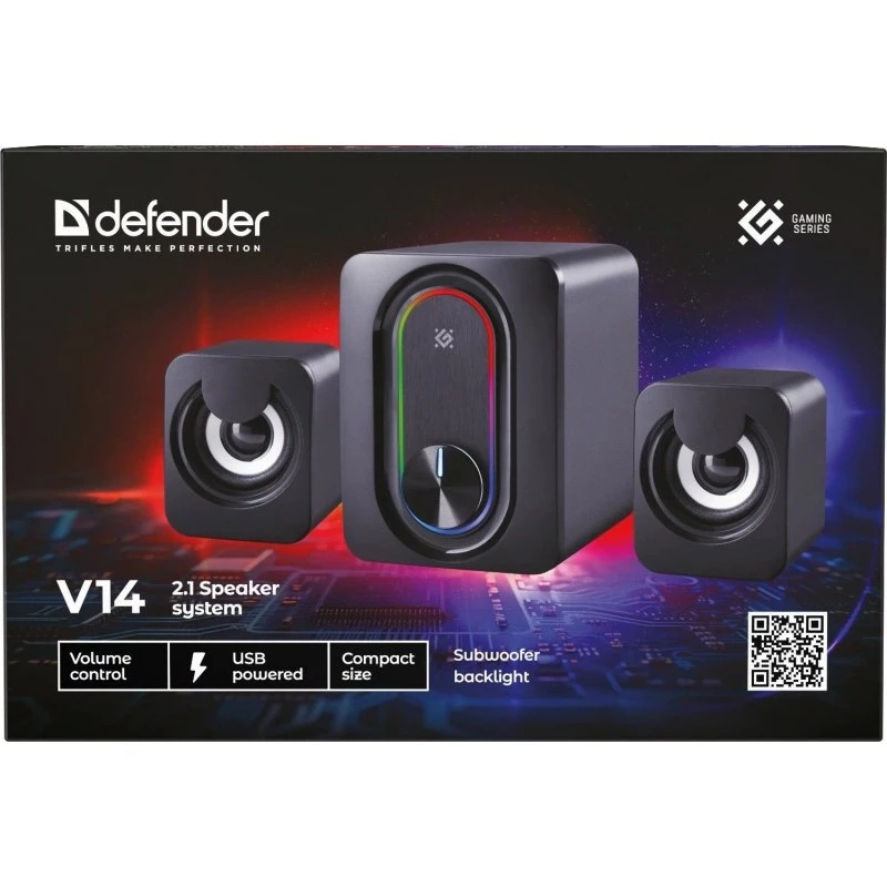 Garsiakalbių sistema DEFENDER 2.1 G14 — 11 W, USB maitinimas, Bluetooth, RGB LED