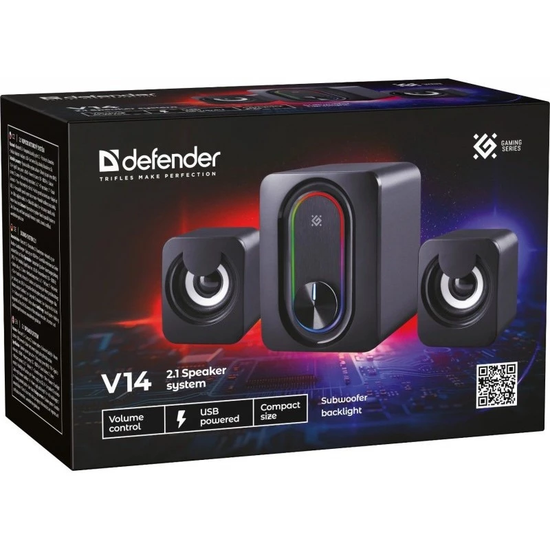 Garsiakalbių sistema DEFENDER 2.1 G14 — 11 W, USB maitinimas, Bluetooth, RGB LED