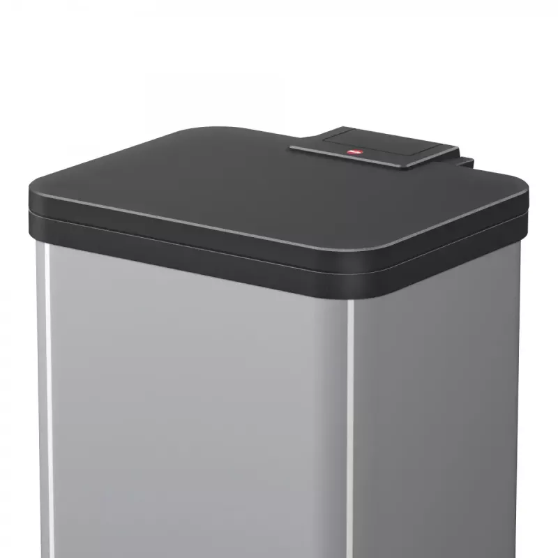 Hailo Öko duo Plus M 18 L plieninis virtuvės atliekų konteineris, 2 skyriai, sidabrinis
