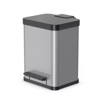 Hailo Öko duo Plus M 18 L plieninis virtuvės atliekų konteineris, 2 skyriai, sidabrinis
