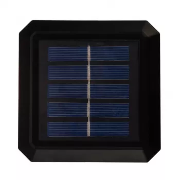 Saulės energijos LED stulpo šviestuvas GreenBlue GB128 WW, 3200K neutrali balta, voko formos gaubtas, 100x100 mm, juodas