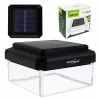 Saulės energijos LED stulpo šviestuvas GreenBlue GB128 WW, 3200K neutrali balta, voko formos gaubtas, 100x100 mm, juodas