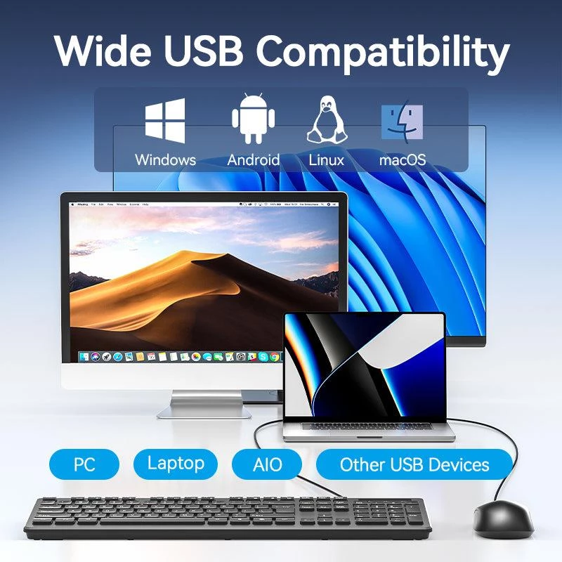 Vienos USB optinė pelė juoda KTABG