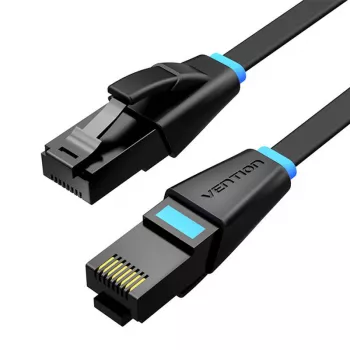 Plokščias tinklo kabelis UTP CAT6 Vention IBJBF RJ45 Ethernet 1000Mbps 1m Juodas
