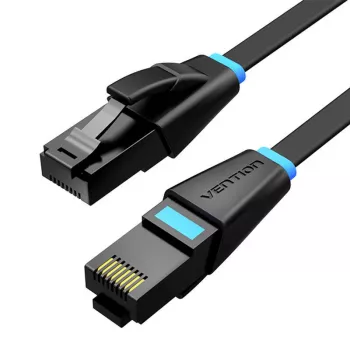 Plokščias tinklo kabelis UTP CAT6 Vention IBJBI RJ45 Ethernet 1000Mbps 3m Juodas