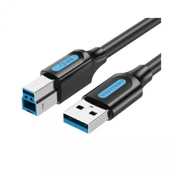 USB 2.0 laidas, vyriškas–vyriškas, 2 m, juodas, Coqbh Vention