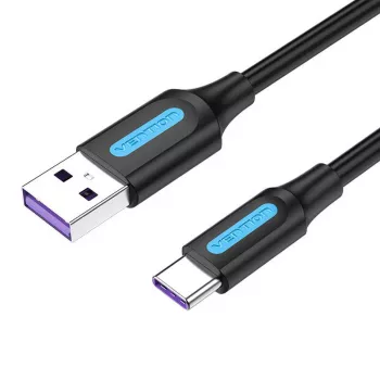 USB 2.0 A į USB-C laidas Vention CORBF 5A 1m juodas PVC