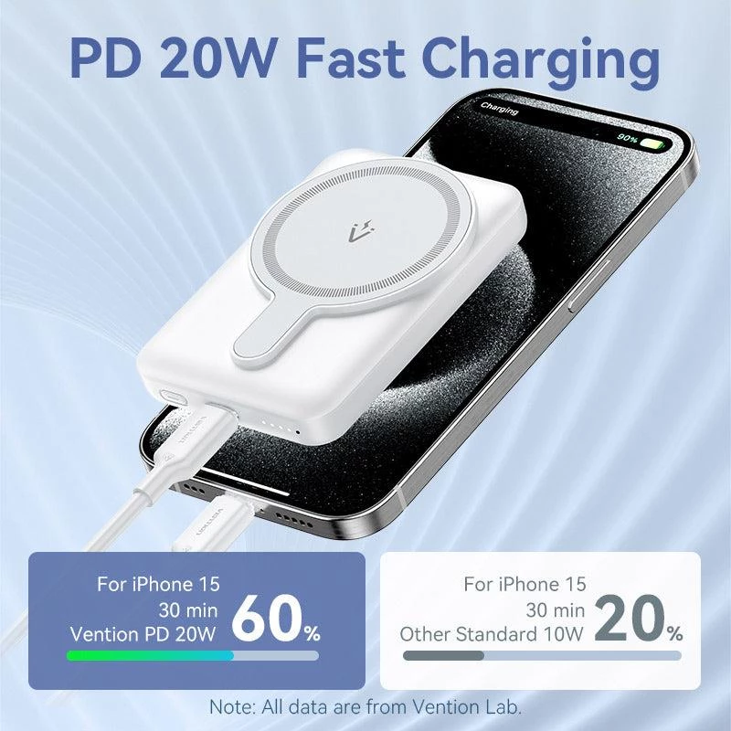 Power Bank Wrl 5000mAh 20W/MAGNETIC Black FHSB0 Vention