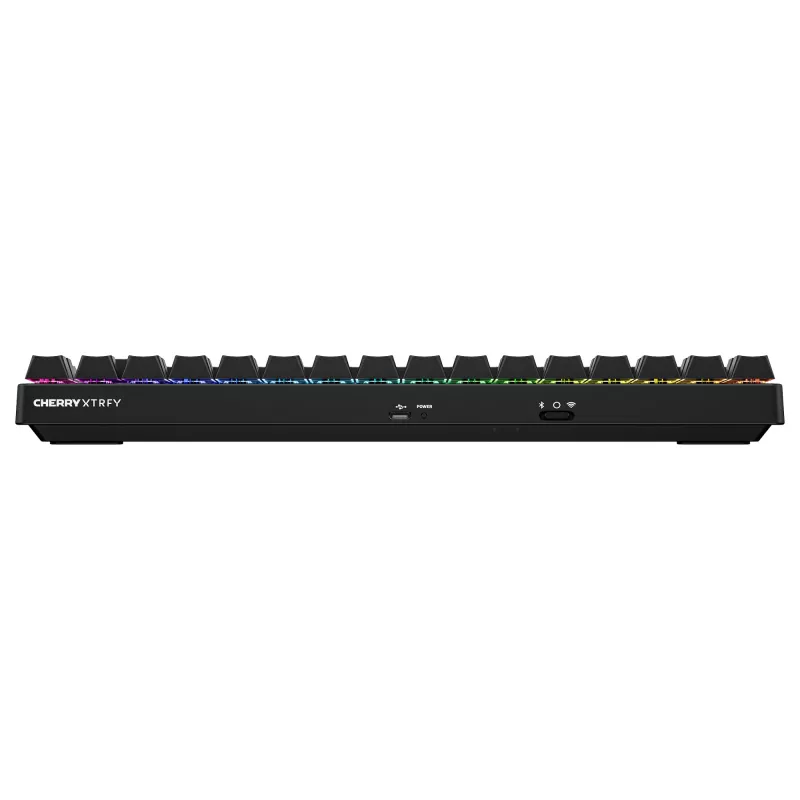 Belaidė žaidimų klaviatūra Cherry XTRFY K33 Compact 75% QWERTZ vokiškas USB + RF + Bluetooth RGB juoda